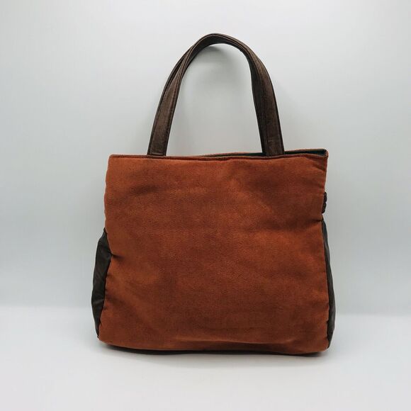 Victorias Secret Top Handle Purse Dark and Light Brown Faux Leather Hipster Boho - Picture 2 of 6